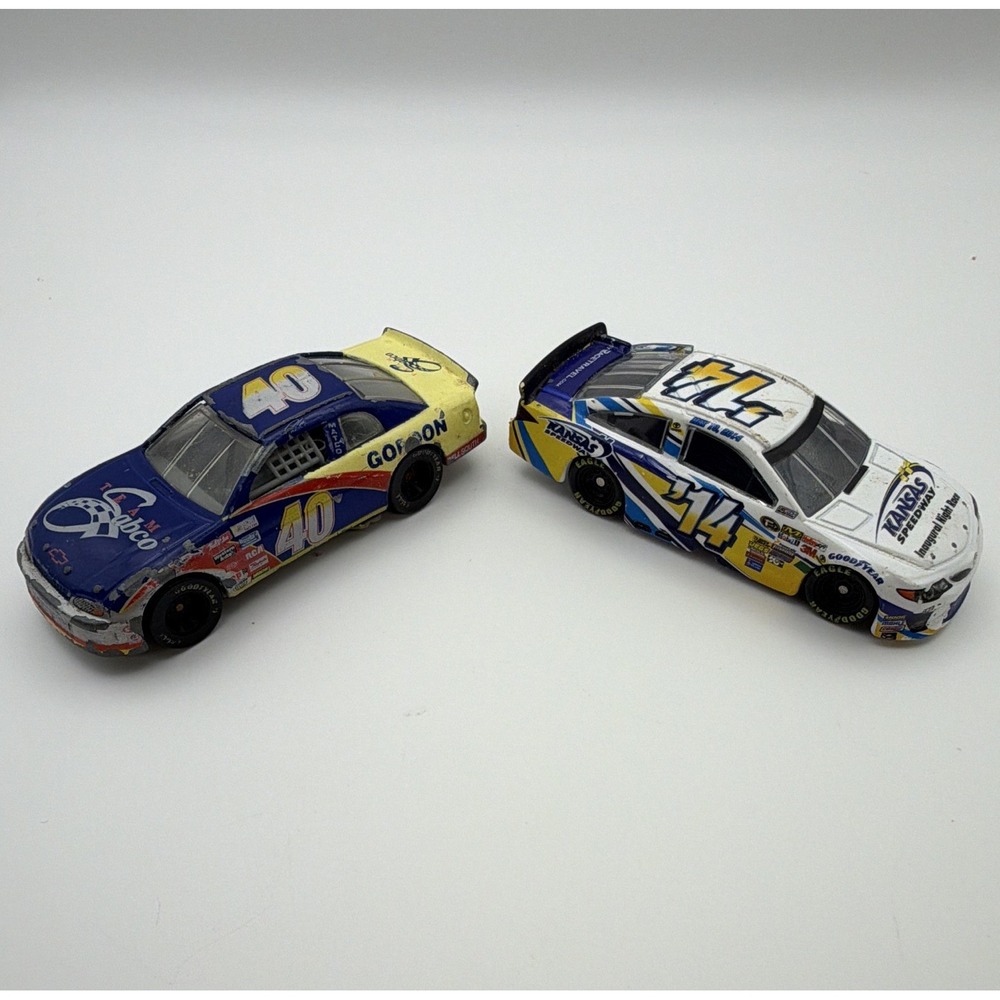 NASCAR Diecast Lot of 2 #40 Robby Gordon Pepsi & #14 WLS Stock Cars Loose 1:64